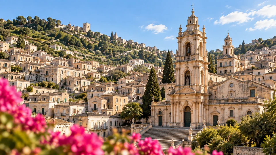 Veduta illustrativa del centro storico barocco di Modica